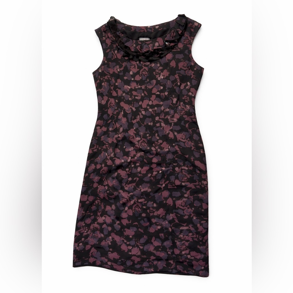 Classiques Entier Floral Sleeveless Dress - Black and Purple Sz.12